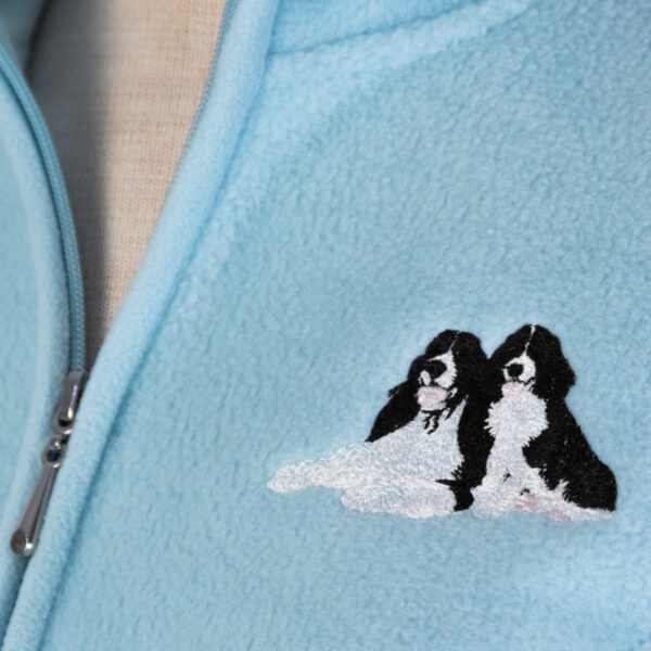 Fleece - Ice Blue with Two Sitting Dogs - Image 3