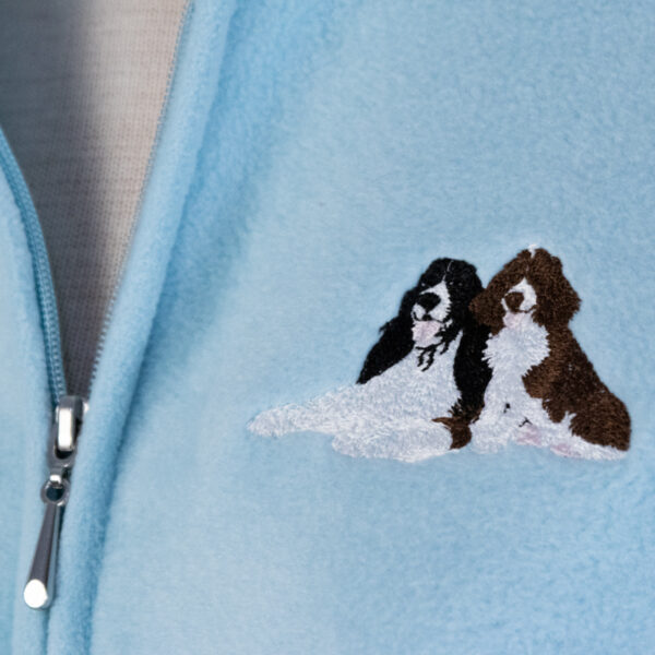 Fleece - Ice Blue with Two Sitting Dogs - Image 2